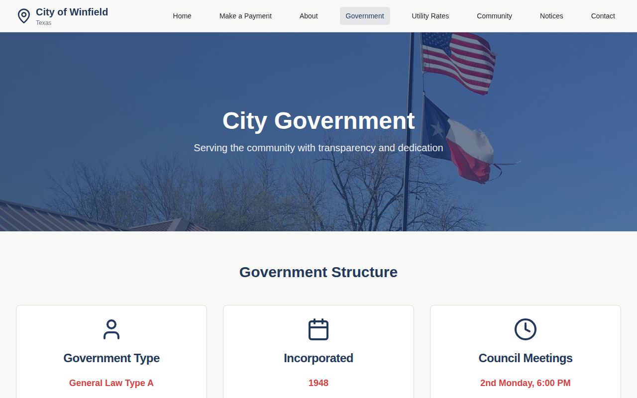 Winfield city government record verification source